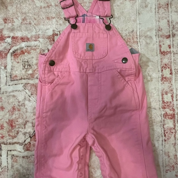 Carhartt Kids Bright Pink Overalls - Picture 1 of 2